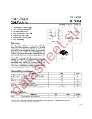 IRF7604TR datasheet  